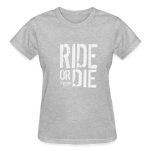 Ride Or Die Women's T-Shirt White Logo - heather gray