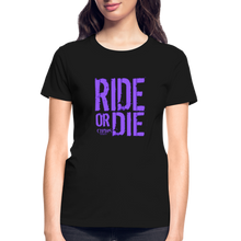 Ride Or Die Women's T-Shirt Purple Logo - black