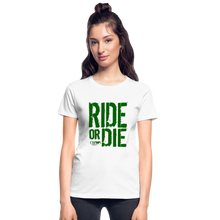 Ride Or Die Women's T-Shirt Green Logo - white