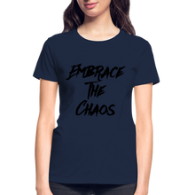 Embrace The Chaos Women's T-Shirt Black Logo - navy