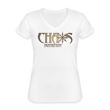 Women's Gold Chaos Logo V-Neck T-Shirt - white