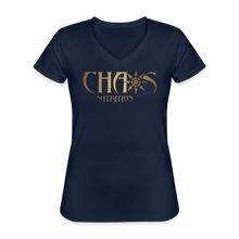 Women's Gold Chaos Logo V-Neck T-Shirt - navy