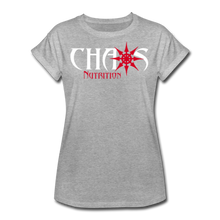 Chaos Fit-Wear - Premium Women's S/S Tee With Red & White Logo - heather gray