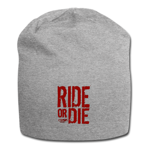 CHAOS FIT WEAR - RIDE OR DIE - BEENIE - RED LOGO - heather gray