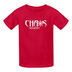 OG Chaos Nutrition Youth Tagless T-Shirt White Logo - red