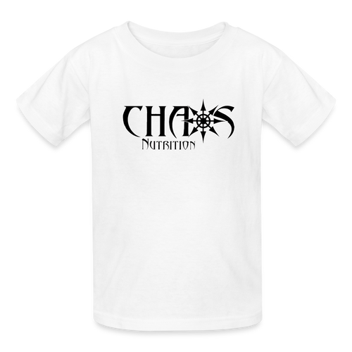 OG Chaos Nutrition Youth Tagless T-Shirt Black Logo - white