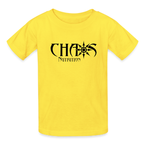 OG Chaos Nutrition Youth Tagless T-Shirt Black Logo - yellow