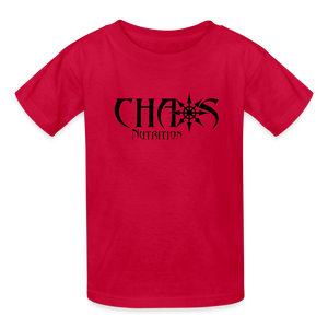 OG Chaos Nutrition Youth Tagless T-Shirt Black Logo - red