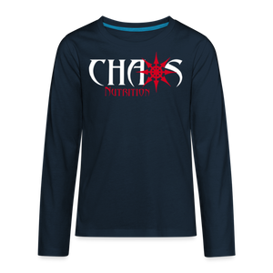 Kids' Premium Long Sleeve T-Shirt w/ OG Chaos Logo - deep navy
