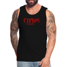 CHAOS NUTRITION, Black Tank Top with Red Lettering - black