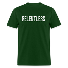 RELENTLESS T-SHIRT with WHITE LETTERING - forest green