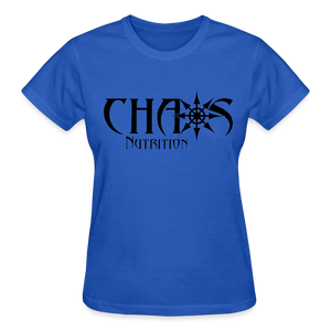 OG Chaos Nutrition Logo Women's T-Shirt with Black Lettering - royal blue