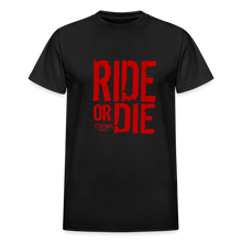 RIDE OR DIE - T-SHIRT with RED LOGO - black