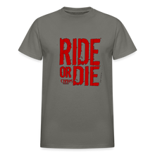 RIDE OR DIE - T-SHIRT with RED LOGO - charcoal
