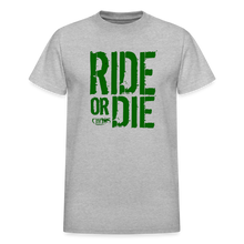 RIDE OR DIE T-SHIRT W/ GREEN LETTERING - heather gray