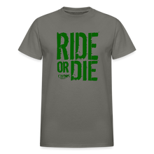 RIDE OR DIE T-SHIRT W/ GREEN LETTERING - charcoal