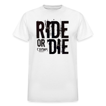 RIDE OR DIE T-SHIRT W/ BLACK LETTERING - white