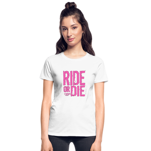 Ride Or Die Women's T-Shirt Pink Logo - white