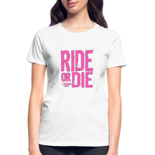 Ride Or Die Women's T-Shirt Pink Logo - white