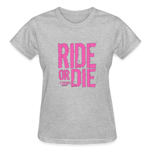 Ride Or Die Women's T-Shirt Pink Logo - heather gray
