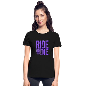Ride Or Die Women's T-Shirt Purple Logo - black