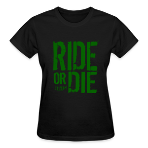 Ride Or Die Women's T-Shirt Green Logo - black