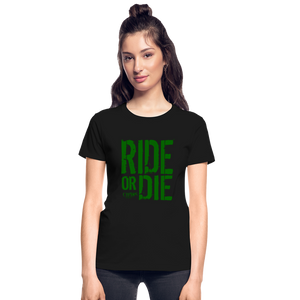 Ride Or Die Women's T-Shirt Green Logo - black