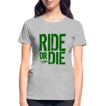 Ride Or Die Women's T-Shirt Green Logo - heather gray