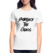 Embrace The Chaos Women's T-Shirt Black Logo - white