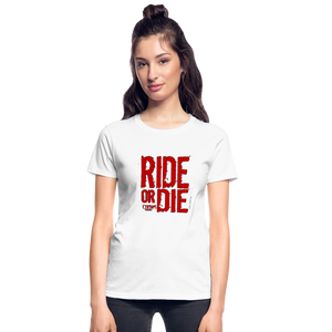 Ride Or Die Women's T-Shirt Red Logo - white