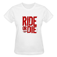 Ride Or Die Women's T-Shirt Red Logo - white