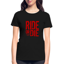 Ride Or Die Women's T-Shirt Red Logo - black