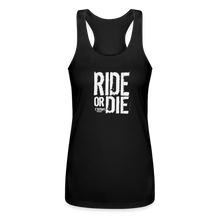 Ride Or Die White Logo Women’s Racer Back Tank Top - black