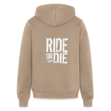Ride Or Die Logo Unisex Full Zip Hoodie - tan