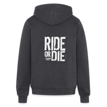 Ride Or Die Logo Unisex Full Zip Hoodie - charcoal grey