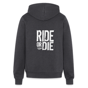 Ride Or Die Logo Unisex Full Zip Hoodie - charcoal grey
