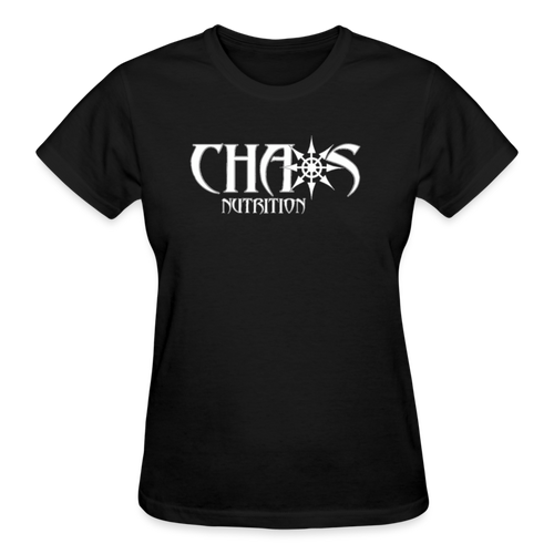 OG Chaos Nutrition Logo Ladies T-Shirt with White Logo - black