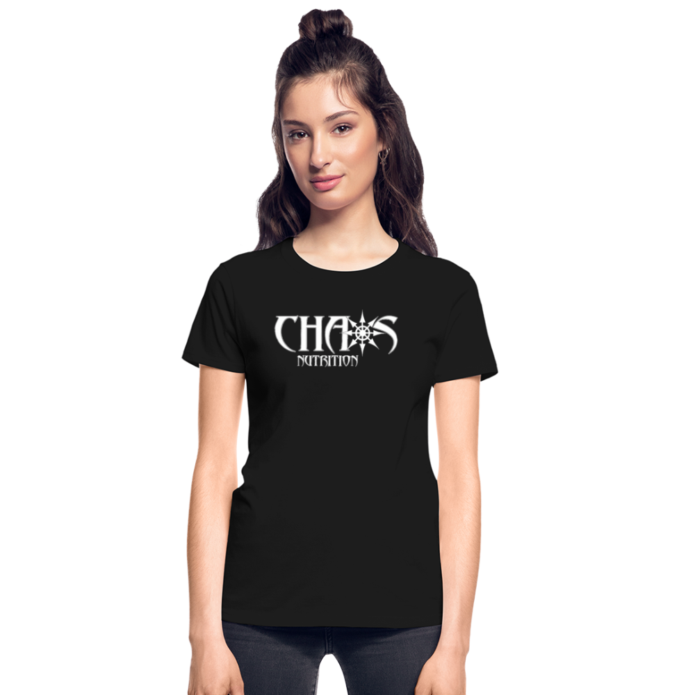 OG Chaos Nutrition Logo Ladies T-Shirt with White Logo - black