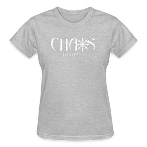 OG Chaos Nutrition Logo Ladies T-Shirt with White Logo - heather gray
