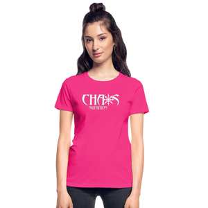 OG Chaos Nutrition Logo Ladies T-Shirt with White Logo - fuchsia