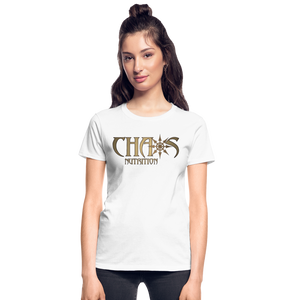 OG Chaos Nutrition Logo Women's T-Shirt with Gold Logo - white