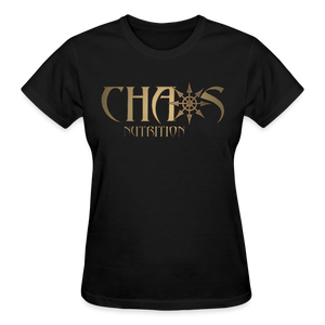 OG Chaos Nutrition Logo Women's T-Shirt with Gold Logo - black