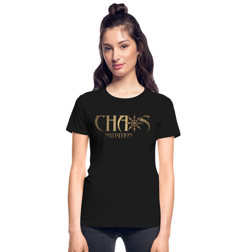 OG Chaos Nutrition Logo Women's T-Shirt with Gold Logo - black
