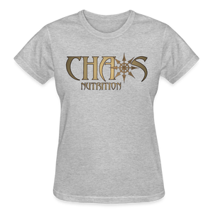 OG Chaos Nutrition Logo Women's T-Shirt with Gold Logo - heather gray