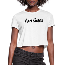 I AM CHAOS - WOMEN'S CROPPED T-SHIRT - BLACK LETTERING - white