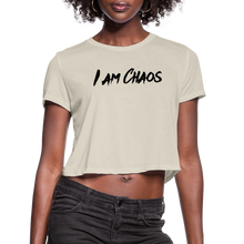 I AM CHAOS - WOMEN'S CROPPED T-SHIRT - BLACK LETTERING - dust