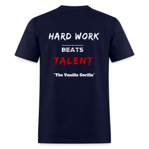 The Official Vanilla Gorilla T-Shirt "Hard Work Beats Talent" - navy