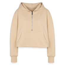 Women's Ride Or Die Half Zip Cropped Hoodie - nude