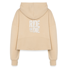 Women's Ride Or Die Half Zip Cropped Hoodie - nude