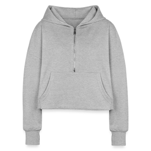 Women's Ride Or Die Half Zip Cropped Hoodie - heather gray